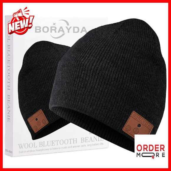 Accessories - Merino Wool Bluetooth Beanie with HD Stereo, 30-Hour Play Time, Built-in Mic